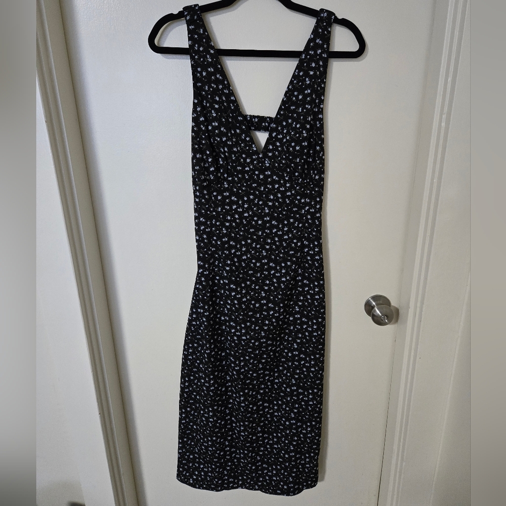 Black Floral Midi Dress
